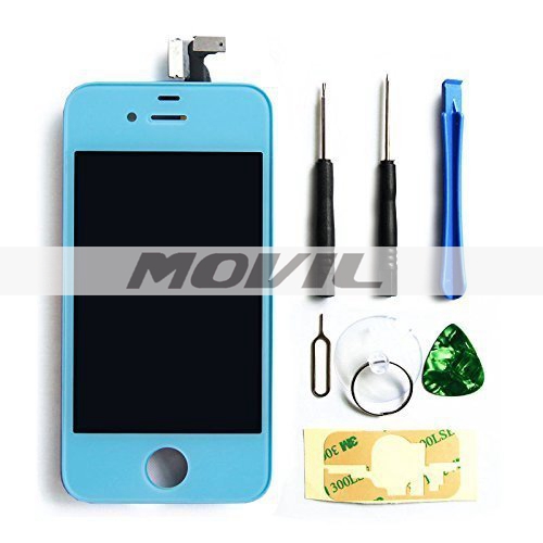 iPhone4S screen replacement repair parts kit Full Front Glass light blue